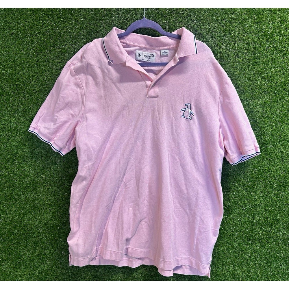 Original Penguin Pink Organic Cotton Polo Shirt Short Sleeve Men's 2XL B&T
